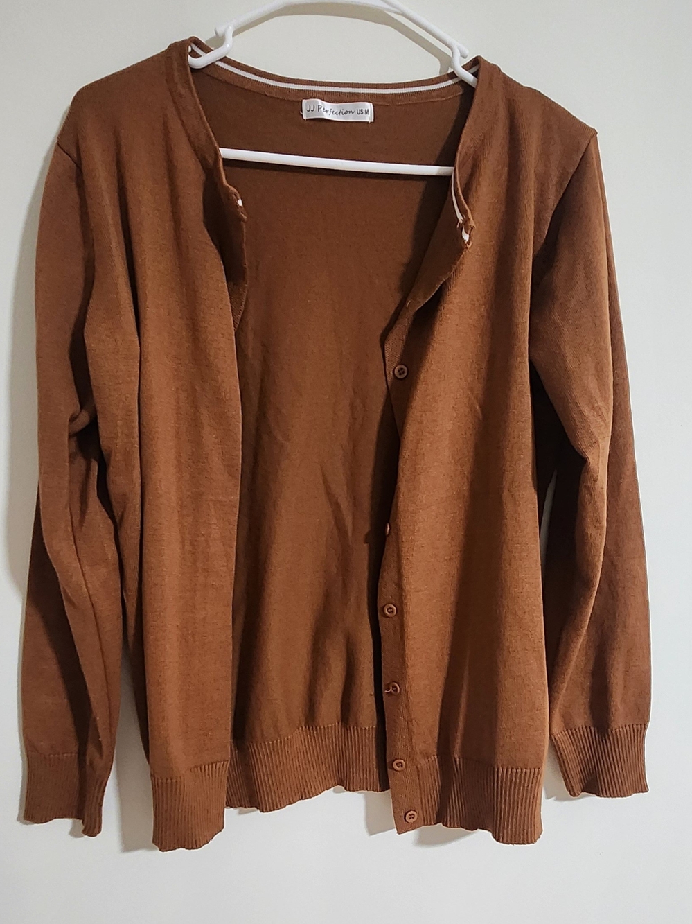 JM Collection Brown Button-Front Women's Cardigan Sweater